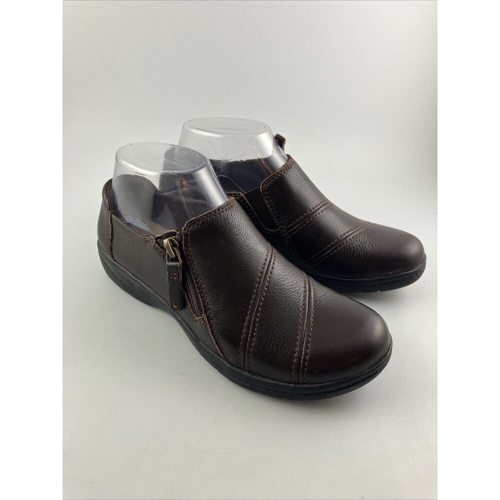 Clarks Women's Cheyn Clay Loafer Brown Leather Size 6
